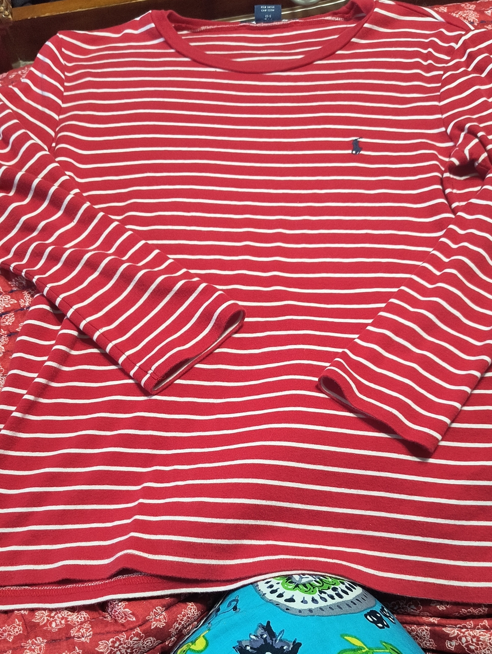Ralph Lauren Sport Red and White Striped Long-Sleeve Tee